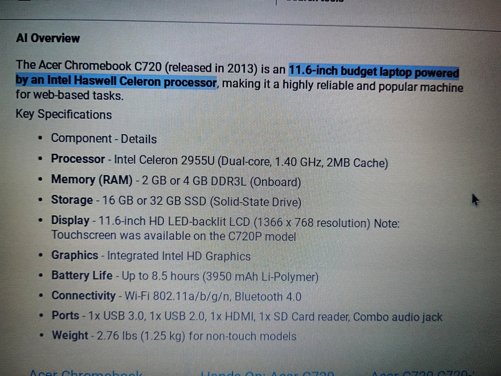 C720 Chromebook LENOVO + Adapter