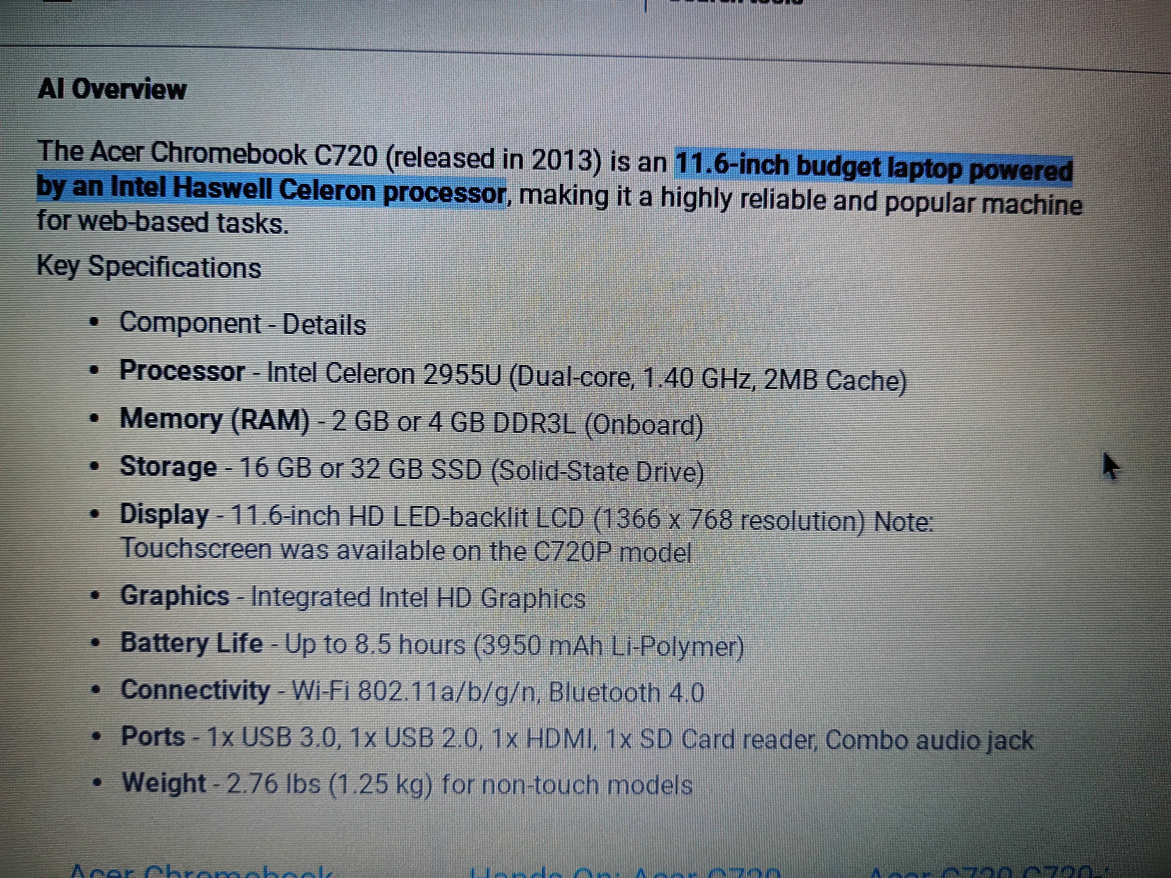 C720 Chromebook LENOVO + Adapter